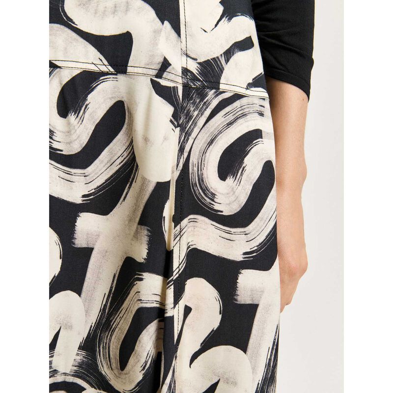 Veronika Maine Black Abstract Brush Midi Skirt image number 2